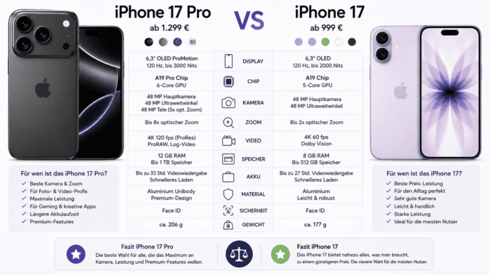 Apple iPhone 17 Pro vs iPhone 17