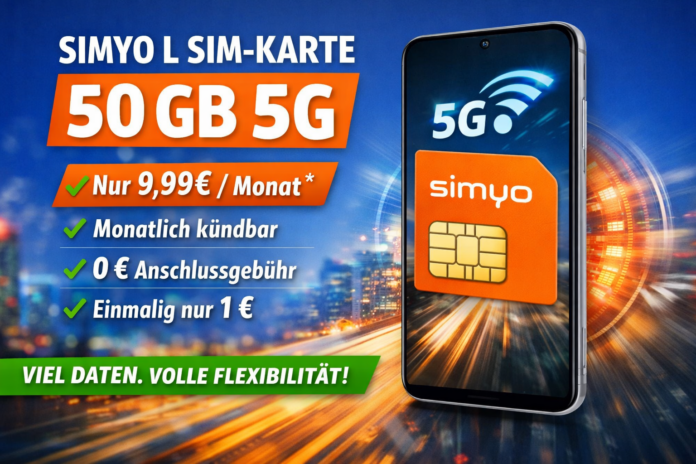 simyo L sim Karte monatlich kündbar