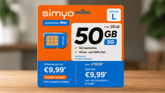 simyo sim Karte kaufen 50 GB