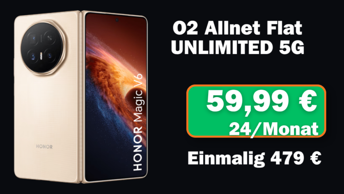 HONOR Magic V6 mit Allnet-Flat im o2-Netz (59,99 €/Monat)