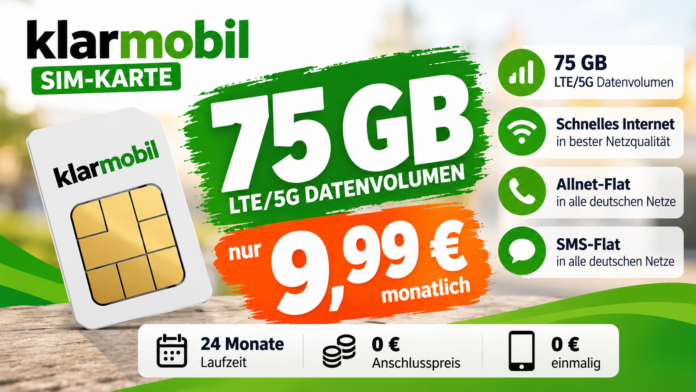 klarmobil sim karte 75 GB fur 9,99